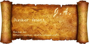 Junker Anett névjegykártya